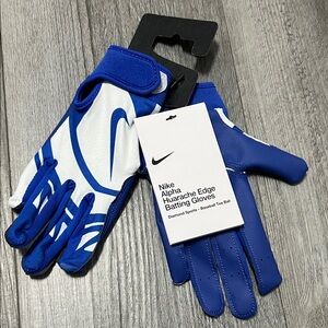 Nike Alpha Huarache Edge T-Ball Batting Gloves/ blue & white / size M-L NWT